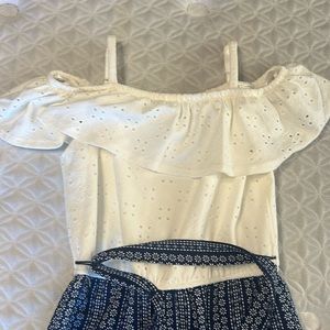 White and Blue Jumpsuit